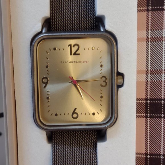 Isaac Mizrahi Live! Watch with set of 3 interchangeable straps - Bronze - nwot - Picture 2 of 7